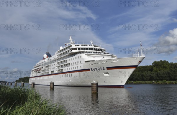 MS EUROPA, cruise ship EUROPA sailing in the Kiel Canal, NOK, Kiel Canal, Kielkanal,