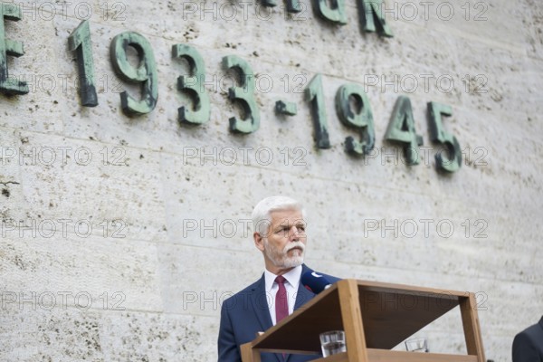 Petr Pavel (President of the Czech Republic) speaks during a visit to the Plötzensee Memorial in