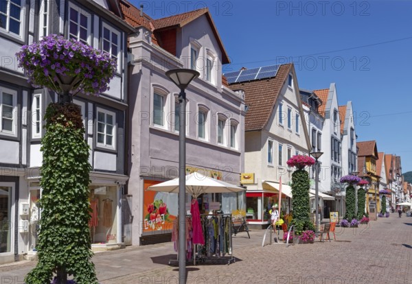 Klosterstraße in the historic old town of Rinteln. Lower Saxony, Germany