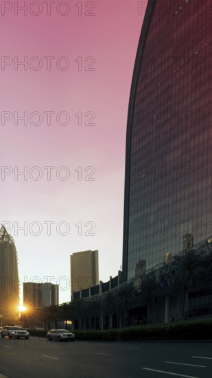 UAE, Dubai downtown financial skyline and business shopping center near Dubai Mall