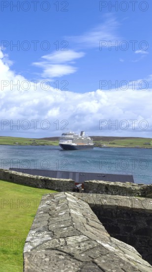 Lerwick, a coastal city in Shetland Scotland British Islands in England with scenic medieval houses