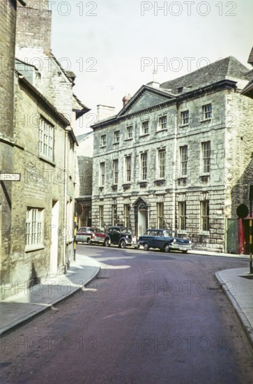 Builidng now the Corinium Museum, Silver Street view to Park Street, Cirencester, Gloucestershire,