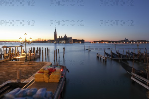 View from the Ponte della Paglia to the Isola di San Giorgio with San Giorgio Maggiore, Venice,