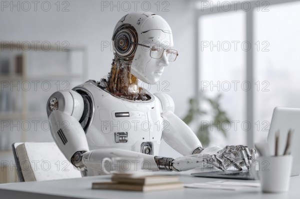 Concept of human and AI Artificial intelligence cooperation and coexisting while increasing
