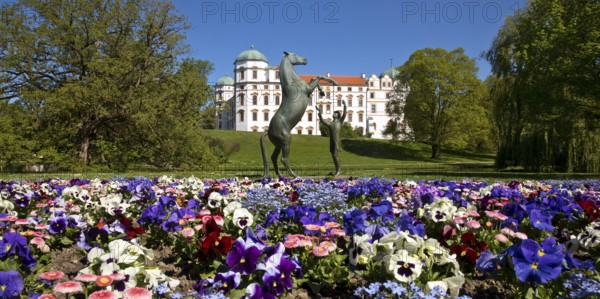 Artwork with the title Hengst Wohlklang in der Freiheitsdressur by Ulrich Conrad in the park of