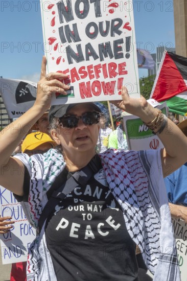 Detroit, Michigan USA - 28 June 2025 - Protesters rallied at the Federal Building and then marched