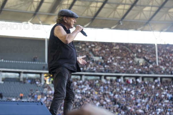 Brian Johnson, lead singer of AC/DC live on Power Up Tour 2025 at the Olympiastadion Berlin on 30