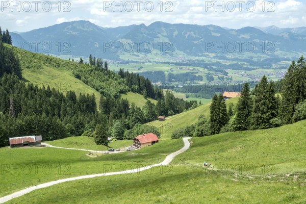 Hiking trail from the Gaißalpe to Unterer Gaißalpsee, at the back of the Illertal, near Oberstdorf,