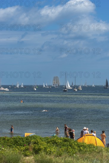 Windjammer parade 2025 on the Kiel Fjord at the end of Kiel Week, tall ships, three-master, sail