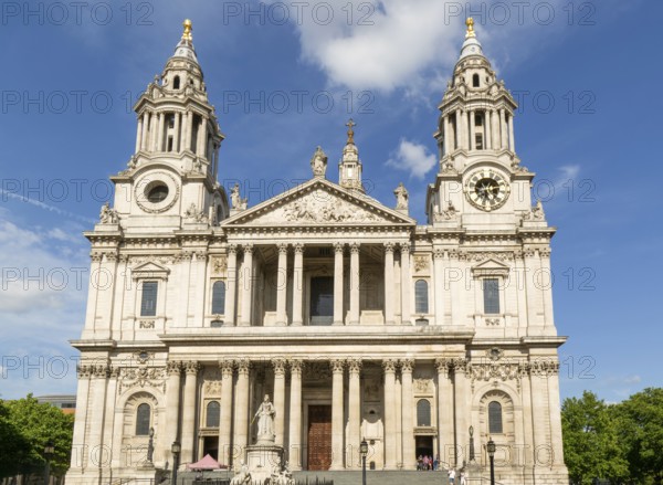 West frontage St Paul's cathedral church, City of London, London, England, UK architect Christopher