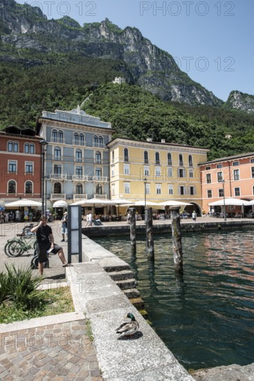 Limone, old town, harbour area, Lombardy, Italy