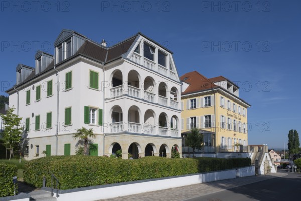 Historic buildings with spa architecture on Lake Constance with the Seehotel Villa Lime tree,