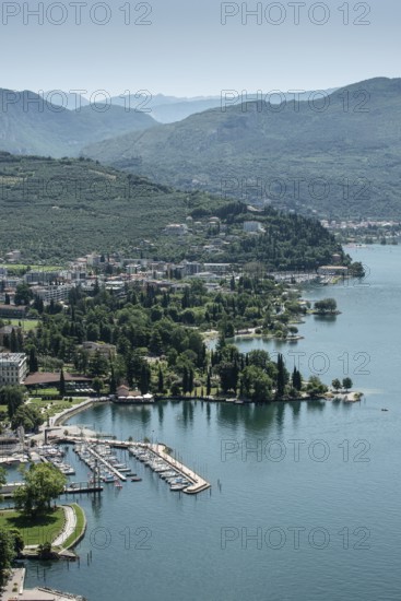 View of Riva del Garda, Italy, from the Bastione