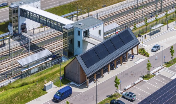 Largest charging park in the world at Merklingen Swabian Alb railway station. 259 covered stations