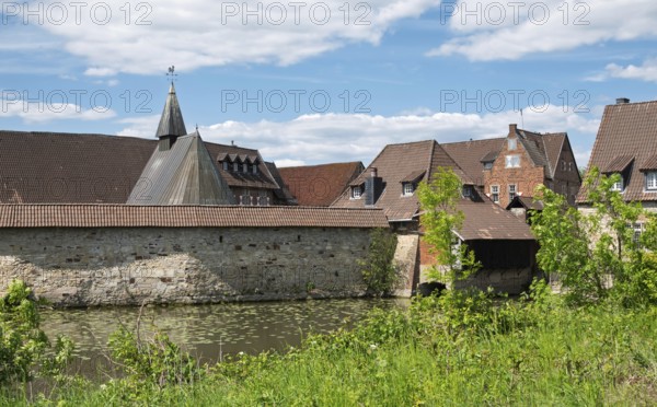 Kakesbeck Castle, the oldest of three preserved moated castles in Lüdinghausen, Münsterland, North