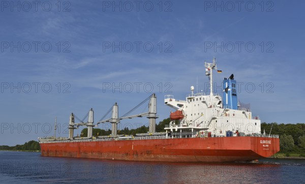 Cargo ship GLORIEUSE travelling through the Kiel Canal, NOK, Kielkanal, Kiel Canal,