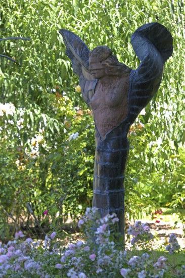 Sculpture Female Winged Figure by Volker Krebs 1986, Modern Art, Female Figure with Wings, Angel,