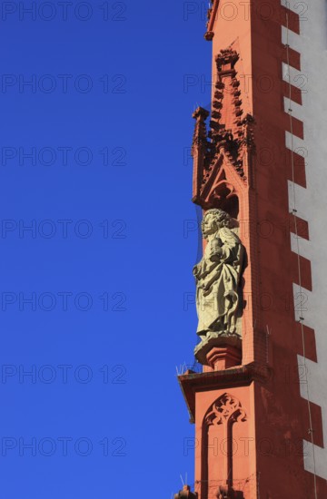 Detail of the façade, St Mary's Chapel on the Würzburg market square, Würzburg, Lower Franconia,