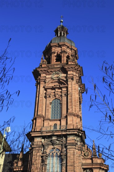 Tower of the new church. Today the building is used as an assembly hall and banqueting hall of the