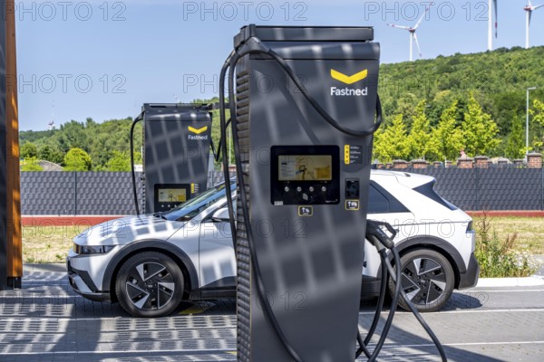 Electric charging station on the site of the former Lohberg colliery in Dinslaken, operated by