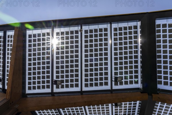 Transparent solar roof of the electric charging station on the site of the former Lohberg colliery