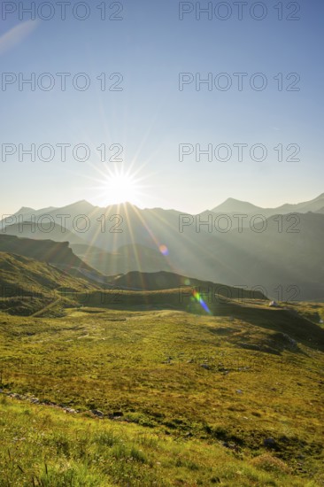 Sunrise in the Mountains at Hochalpenstraße, view from Fuscher Törl, Pinzgau, Salzburg, Austria