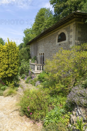 The Cloisters building, Italianate gardens designed by Harold Ainsworth Peto, Iford Manor,