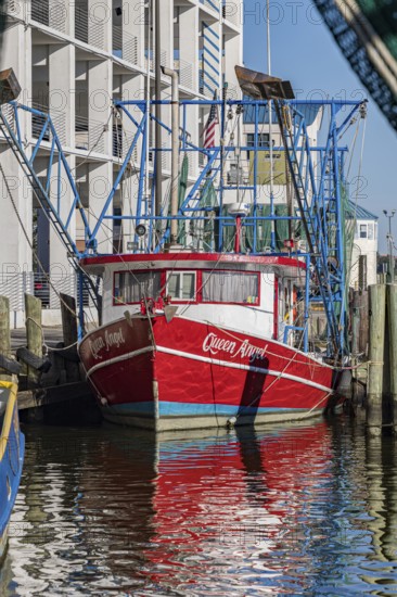 Commercial fishing boat Queen Angel at dock in the commercial section of the Biloxi Small Craft