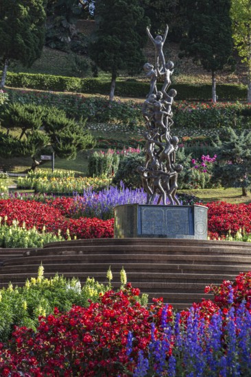Continuity sculpture in Mae Fah Luang Gardens within the Doi Tung tourist attraction in Chiang Rai,
