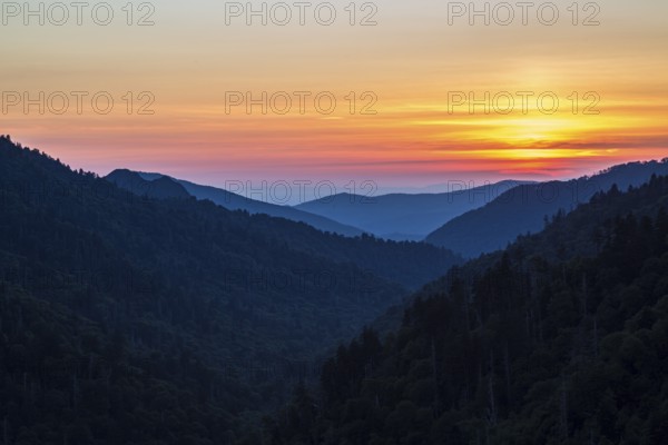 View from the Ben Morton Overlook on Hwy 441 Newfound Gap Road on the Tennessee side of the Great