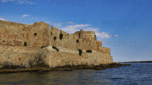 Castello Maniace, Sea Fortress Maniace, Mighty fortress along the coast, with robust architecture