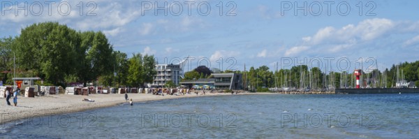 Baltic Sea Info Centre, sandy beach, spa beach, coastline, Eckernförde, Baltic Sea,