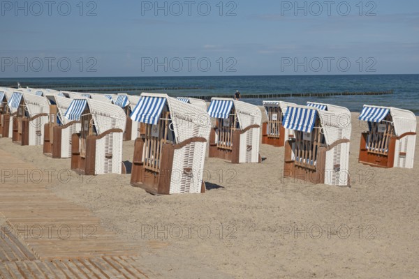 Beach chairs, beach, Baltic Sea, Baltic seaside resort, Kühlungsborn, Rostock district,