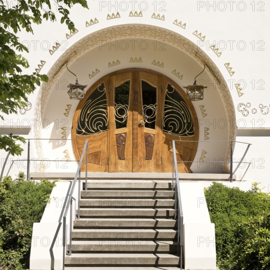 Entrance, Great House Glückert by Joseph Maria Olbrich, Mathildenhöhe, UNESCO World Heritage Site,