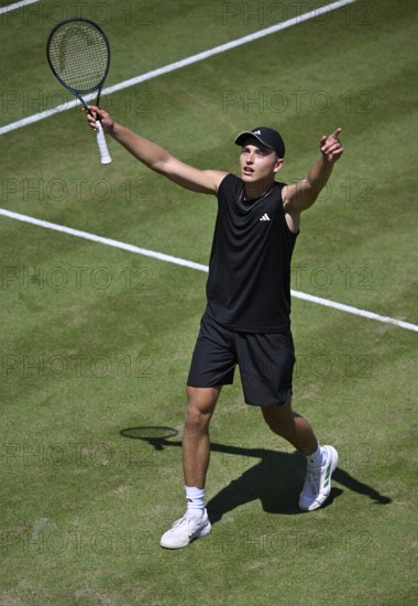 Justin Engel GER Cheering Emotion Gesture Gesture after match win, Tennis, ATP 250, BOSS Open 2025,