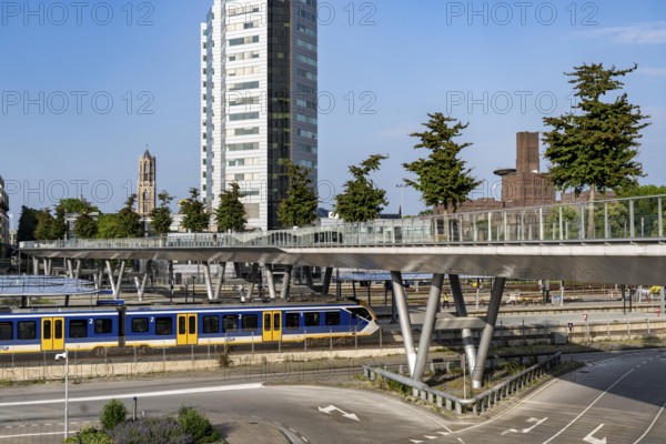 The Moreelsebrug, pedestrian and cycle bridge over the tracks of Utrecht Centraal, Central Station,