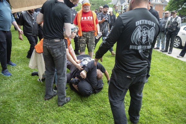 Detroit, Michigan USA - 14 June 2025 - Thousands gathered for a 'No Kings' rally, protesting