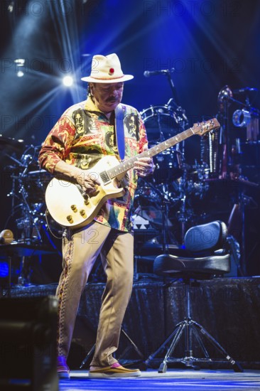 Carlos Santana, singer and guitarist of Santana live on Oneness Tour 2025 at the Uber Arena in