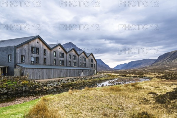 Mountains and Moors over Glen Etive Valley, Glencoe, Highlands, Scotland and Buachaille Etive Mòr,