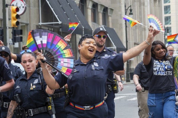 Detroit, Michigan USA - 8 June 2025 - Gay, lesbian, bisexual, and transgender activists and their