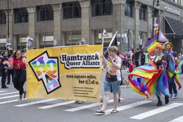Detroit, Michigan USA - 8 June 2025 - Gay, lesbian, bisexual, and transgender activists and their