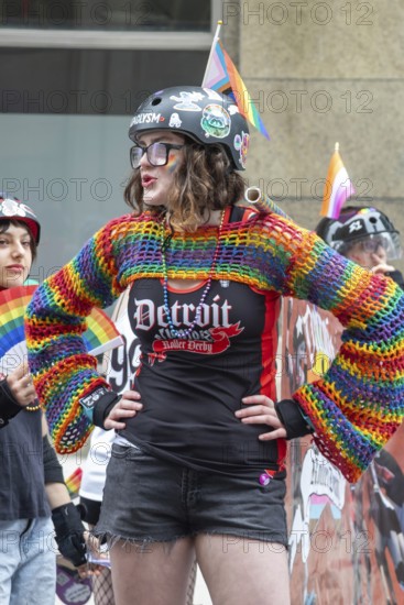 Detroit, Michigan USA - 8 June 2025 - Gay, lesbian, bisexual, and transgender activists and their
