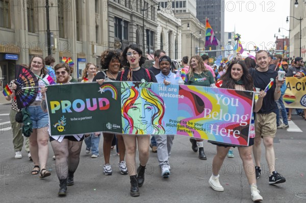 Detroit, Michigan USA - 8 June 2025 - Gay, lesbian, bisexual, and transgender activists and their