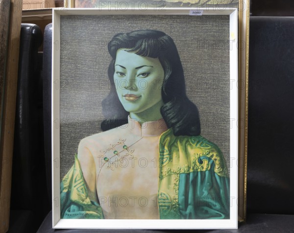 Miss Wong by Tretchikoff, Boots picture at auction, England, UK c 1960s