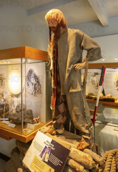 Neolithic archaeology exhibition inside Alexander Keiller Museum, Avebury, Wiltshire, England, UK -