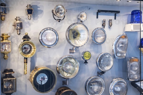 Front lighting, driving lights. The Mercedes-Benz Museum in Stuttgart presents a journey through