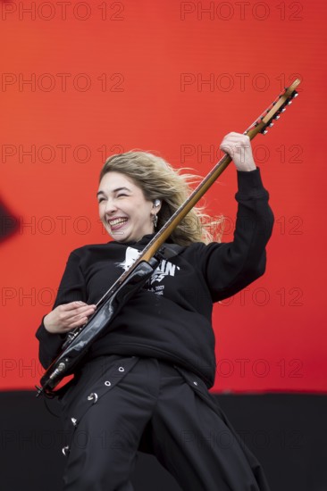 Daniela Villarreal Vélez, singer of The Warning at the Rock am Ring Festival on Sunday, Nürburgring
