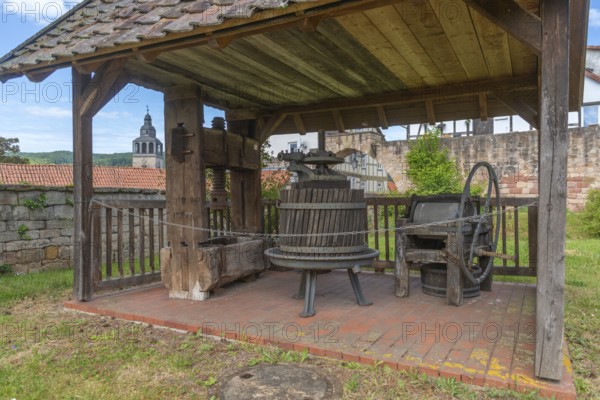 Old fruit press, Bad Sooden, Allendorf, Allendorf district, historic old town, wooden construction,