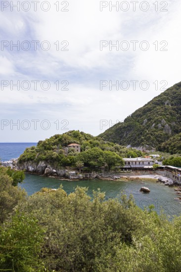 Natural harbour of Damouchari on the Aegean Sea, Pelion or Pelion Peninsula, Magnisia, Thessaly,