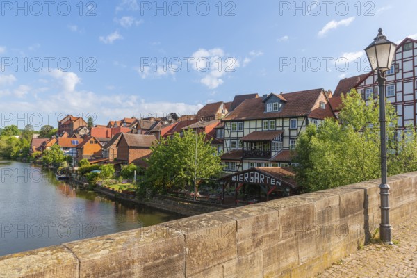 Old fishermen's settlement along the Werra, Bad Sooden, Allendorf, district Allendorf, street